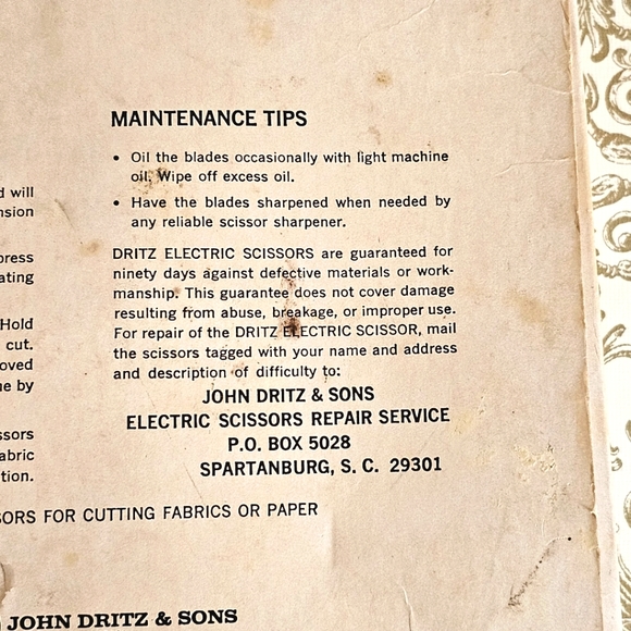 Vintage Scovill Dritz Electric Fabric Cutting Sewing Scissors Switzerland Made - Picture 6 of 14